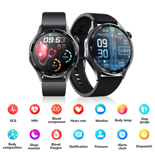 Advanced Health and Fitness Smartwatch with Tools to Manage Stress and Sleep, ECG App, SpO2, 24/7 Heart Rate-1