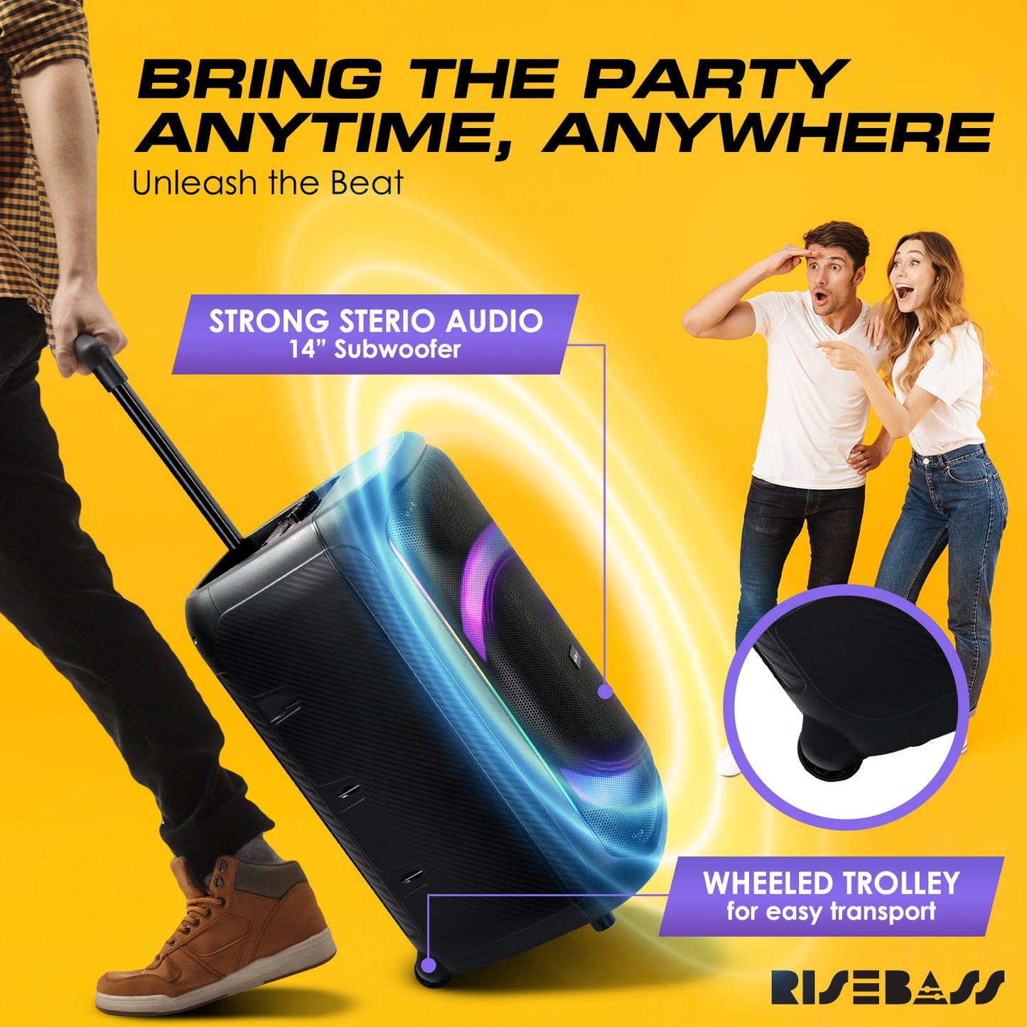 Risebass Trolley Speaker with 14β Subwoofer