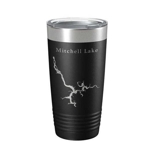 Mitchell Lake Map Tumbler Travel Mug Insulated Laser Engraved Coffee Cup Alabama 20 oz-0