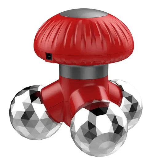 4-in-1 Handheld Vibrating Massager Portable Mini Massager Red-0