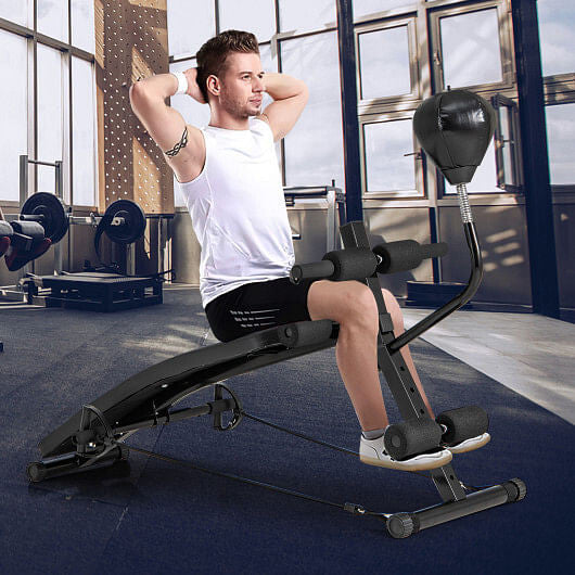 Adjustable Decline Sit Up Bench for Exercise for Home Gym with Speed Ball and 2 Resistance Bands-1